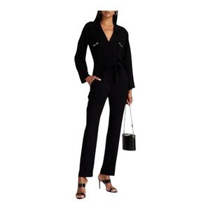 Maje Black Horsebit Detail Jumpsuit NWT Size 34/2/XS Belted